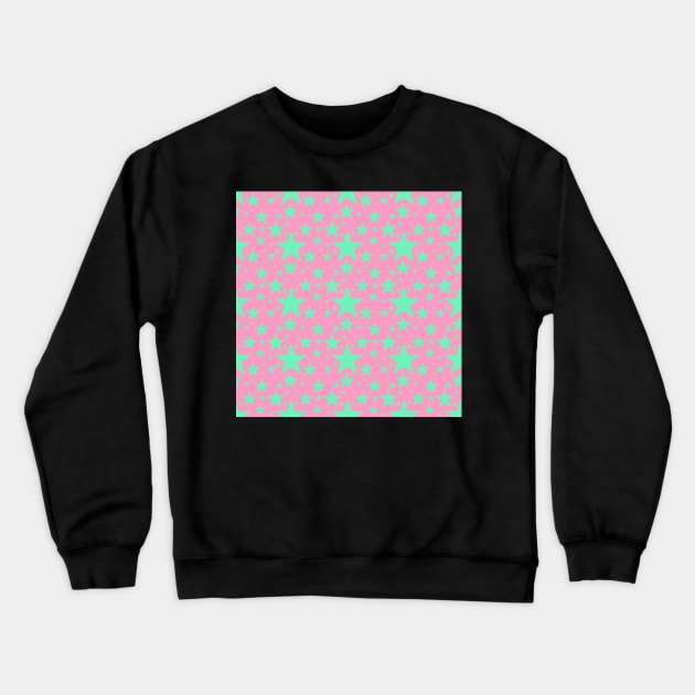 Stars pink green Crewneck Sweatshirt by nasia9toska